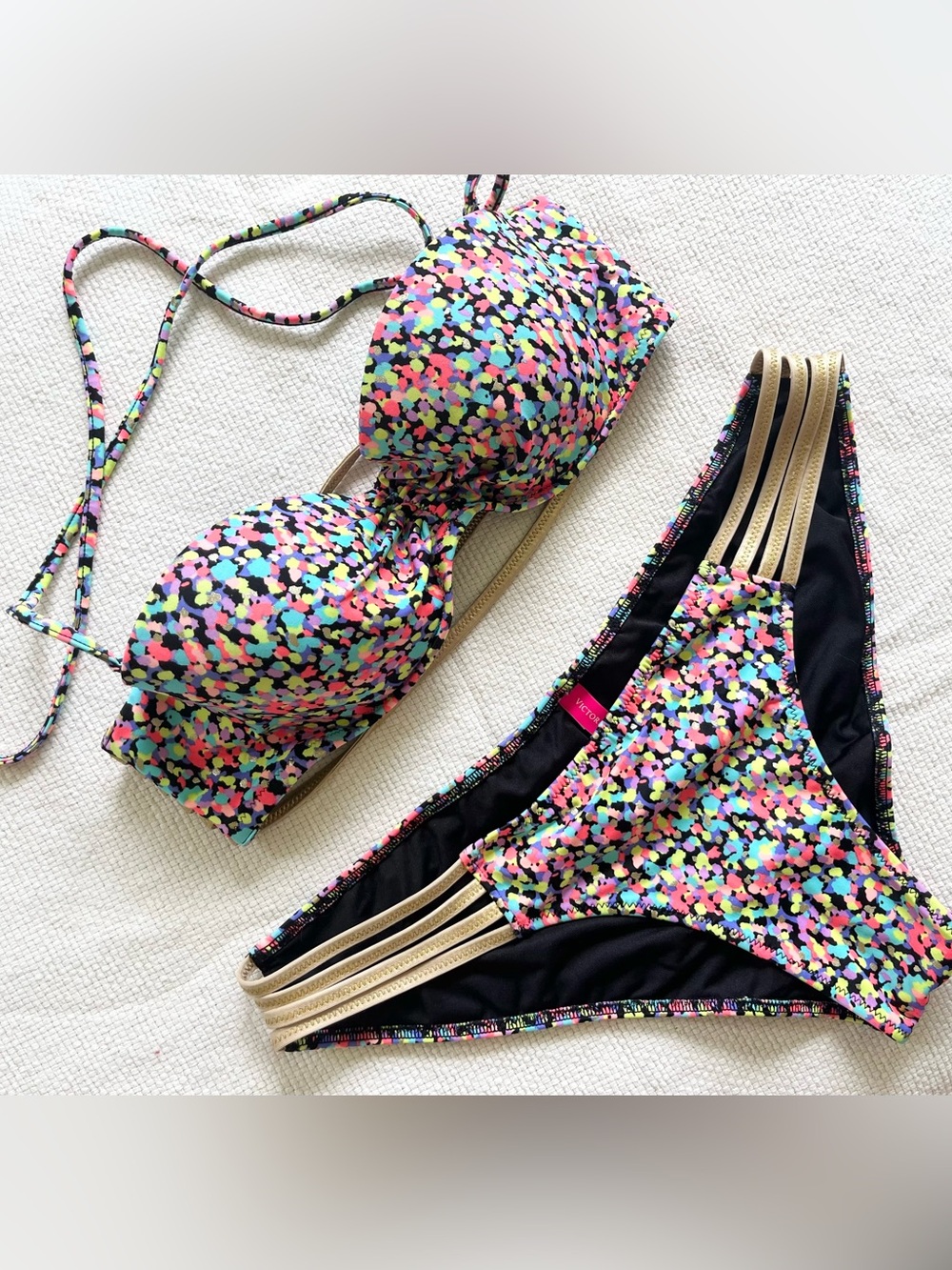 Victoria's Secret Gold & Multicolor Bikini